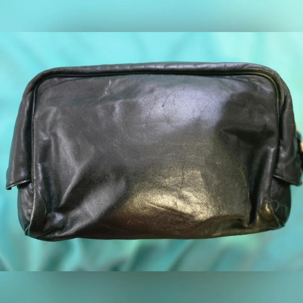 Loewe Black Leather Clutch with Wristlet
